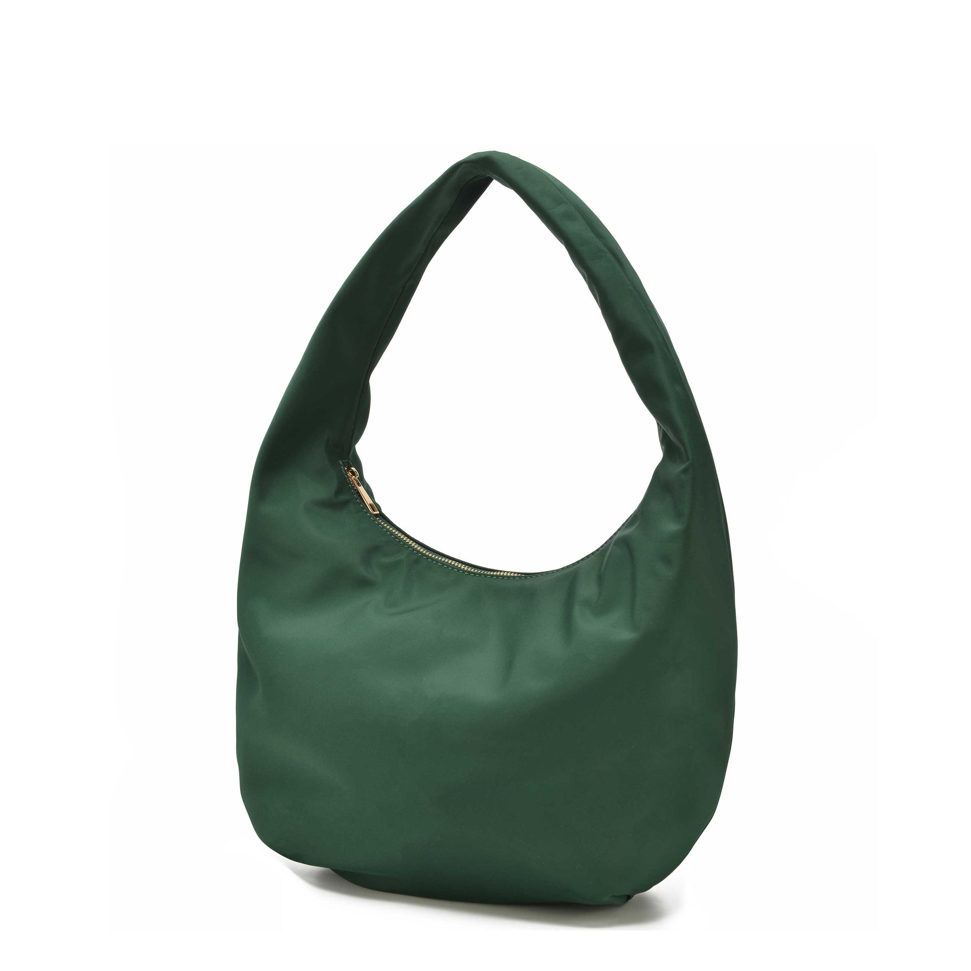 Núnoo Small Gabi Recycled Nylon Dark Green w. Gold Shoulder bags