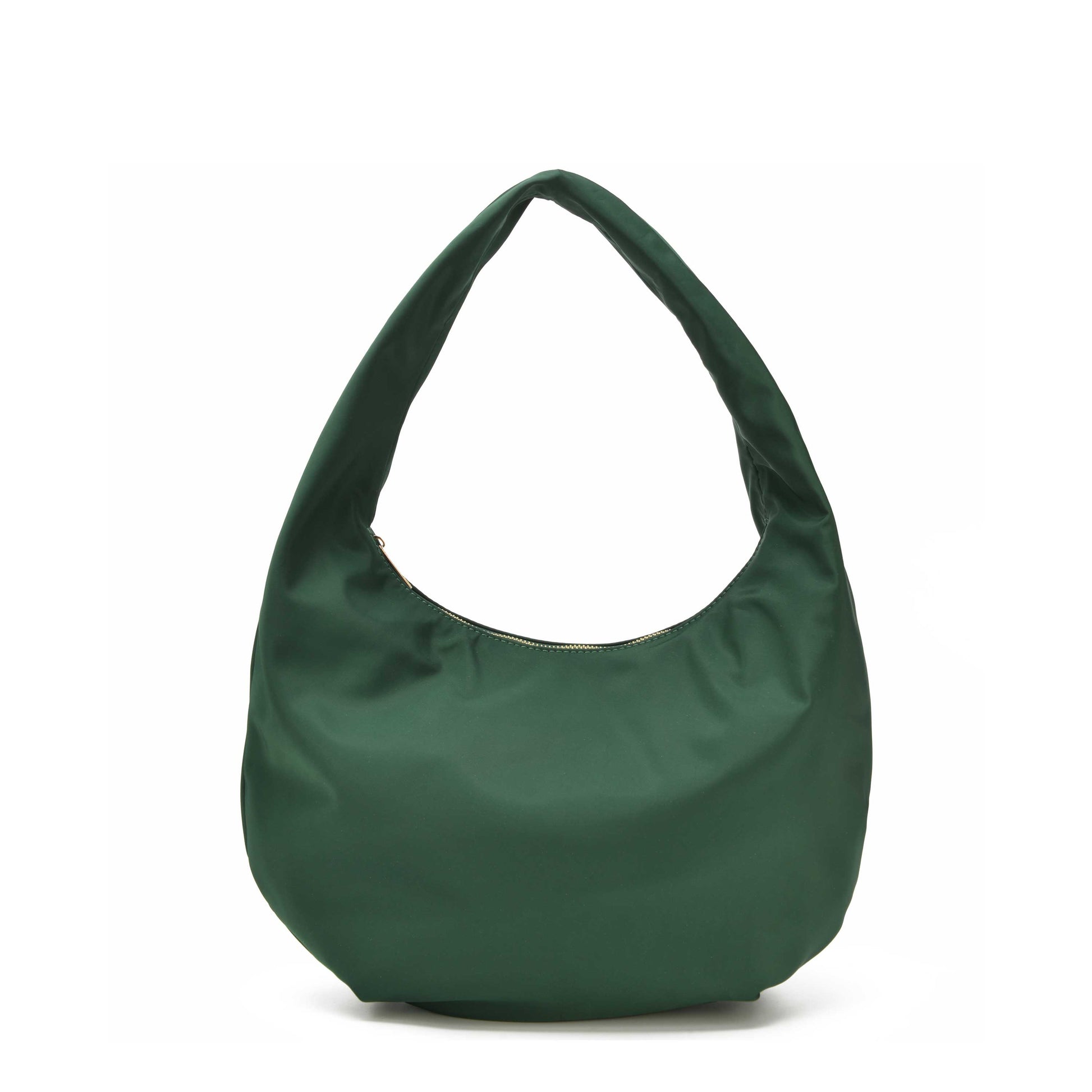Núnoo Small Gabi Recycled Nylon Dark Green w. Gold Shoulder bags