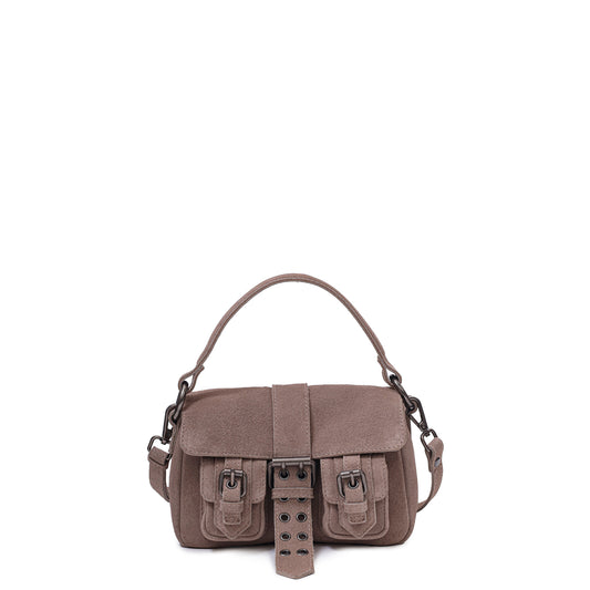 Núnoo Small Honey Buckle Suede Sand w. Antique Silver Small bag Sand