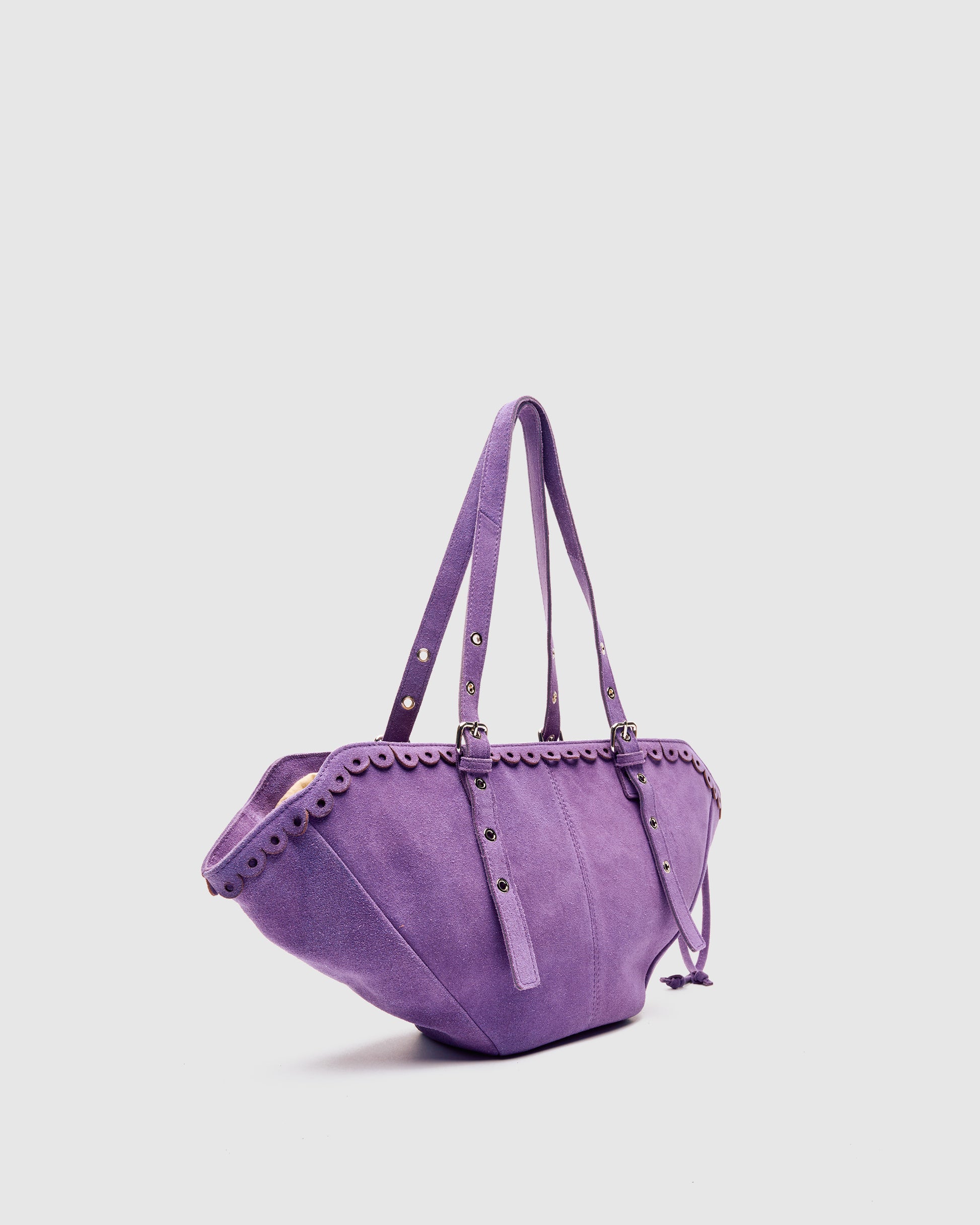 Núnoo Small Nora Scallop Suede Dark Purple Large Dark purple