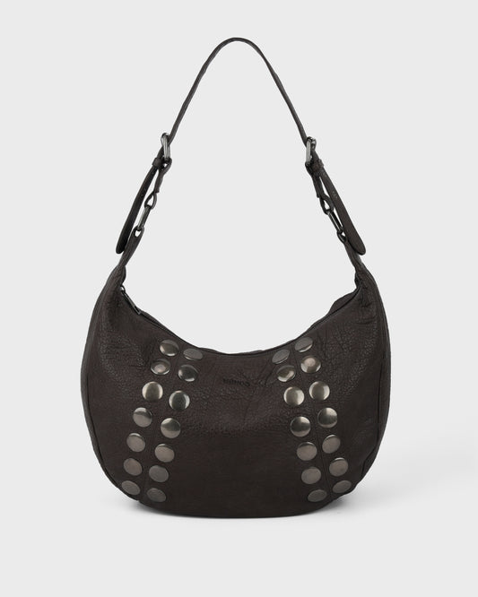 Núnoo Small Stella Rivet Washed Chocolate w. Antique Silver Large Chocolate