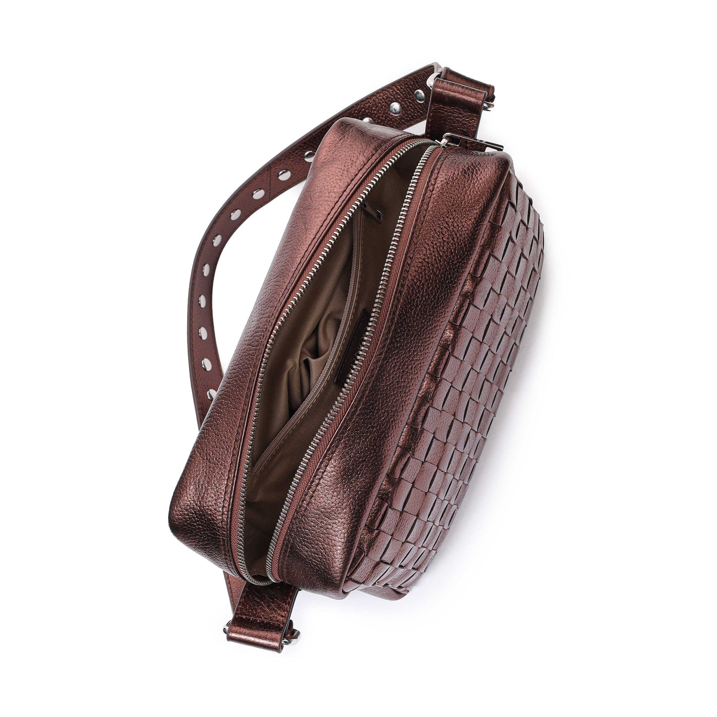 Núnoo Vilda Metallic Brown Crossbody Brown